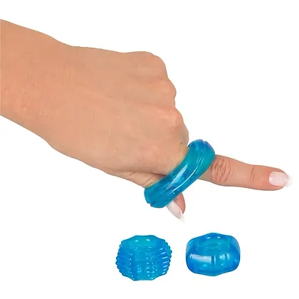 Stretchy Penis Ring Set Albastru 3 pcs
