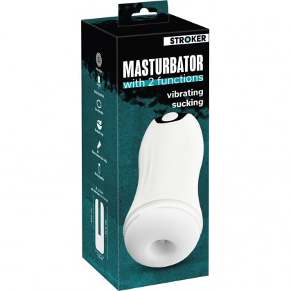 Stroker Masturbator 10 Moduri Vibrație 3 Viteze Sucțiune Alb