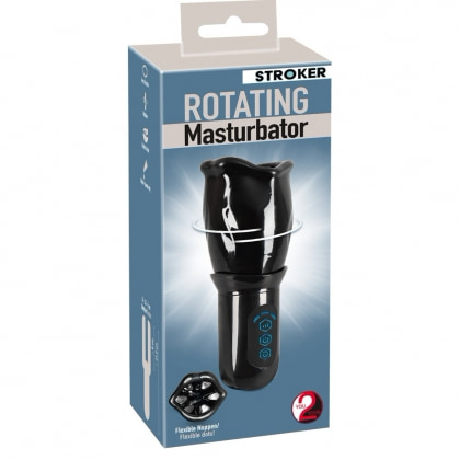 Stroker Rotativ Reîncărcabil — 4 Moduri, 3 Viteze, 8 cm Negru
