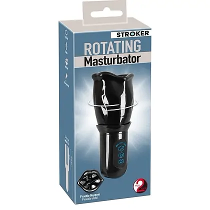 Stroker Rotativ Reîncărcabil — 4 Moduri, 3 Viteze, 8 cm Negru