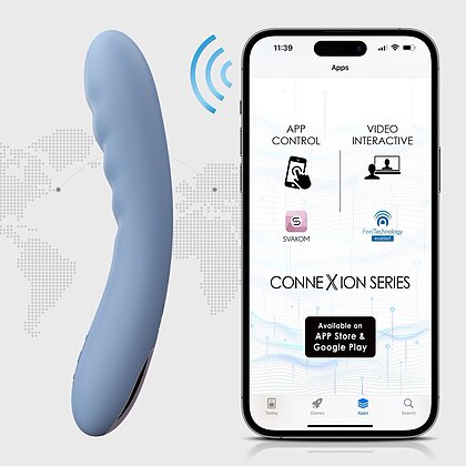 Svakom Ava Neo, Vibrator cu Împingere 5x5, Reîncărcabil Albastru