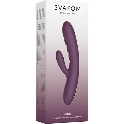 Svakom Avery Lilac — Rabbit 5x Împingere, Reîncărcabil Mov