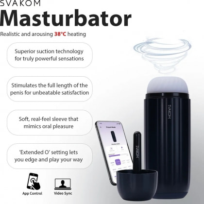 Svakom Sam Neo 2 Pro Masturbator Reîncărcabil cu Încălzire Negru