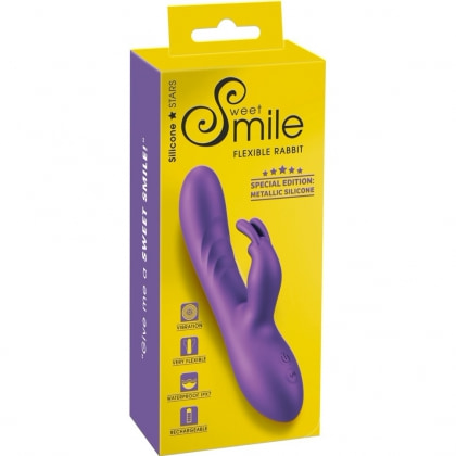 Sweet Smile Flexible Rabbit 18.3 cm — 24 Moduri, Reîncărcabil Mov