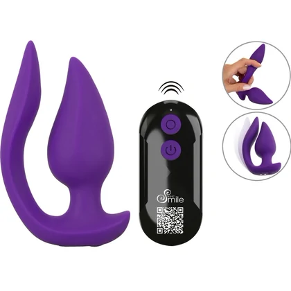 Sweet Smile Plug Panty 2în1, Reîncărcabil, 7 Moduri Mov