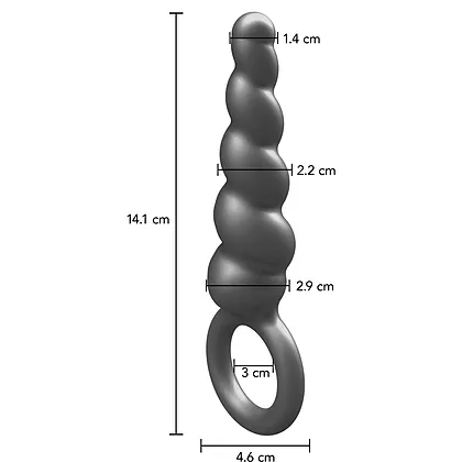 ToyJoy Plug Anal Din silicon Metalizat, Diam. 2.9 cm, Gri