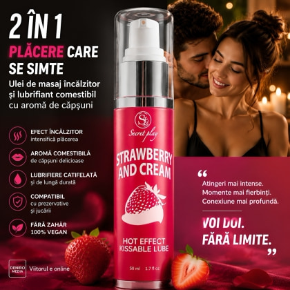 Ulei Masaj 2in1 Hot Effect Kissable Căpșuni 50ml
