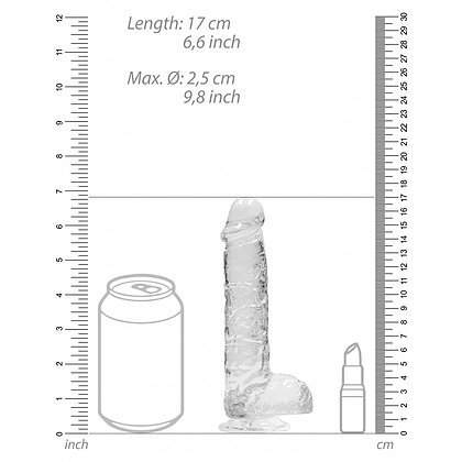 Ultra Realistic 17cm Cu Testicule Transparent