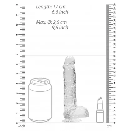 Ultra Realistic 17cm Cu Testicule Transparent