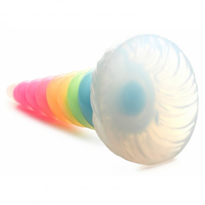 UniGlow Horn — Dildo silicon Fosforescent 20 cm Multicolor