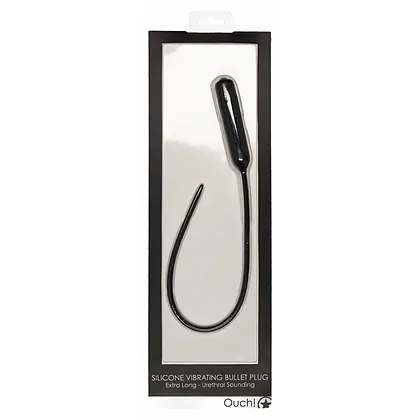 Vibrating Plug Extra Long Urethral Sounding Negru