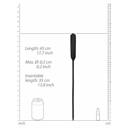 Vibrating Plug Extra Long Urethral Sounding Negru