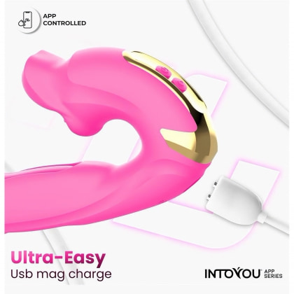 Vibrator App Control Stimulator Clitoridian cu Limbă Mușcătoare Roz