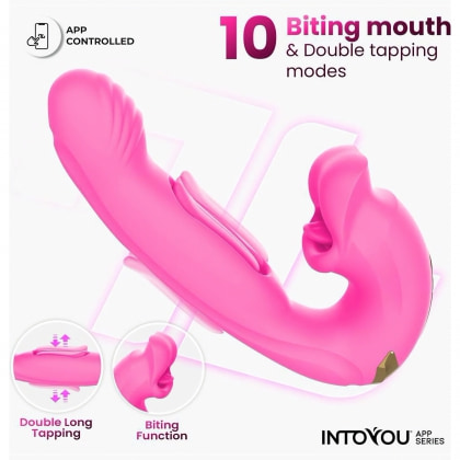 Vibrator App Control Stimulator Clitoridian cu Limbă Mușcătoare Roz