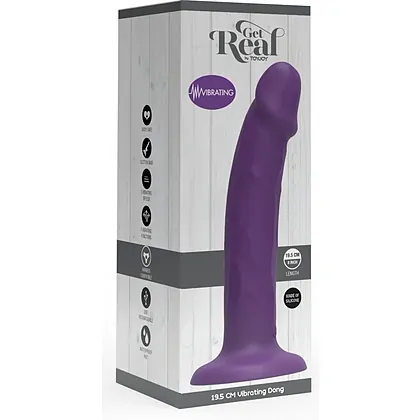 Vibrator Dong 19,5 cm Reîncărcabil IPX7, Compatibil Hamuri Mov