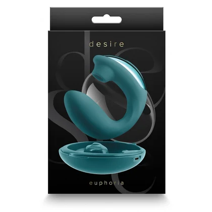 Vibrator Dublu Desire Euphoria Green – 2 Capete, Reîncărcabil Verde