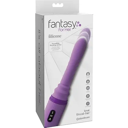 Vibrator Fantasy Love Cu Împingere Mov