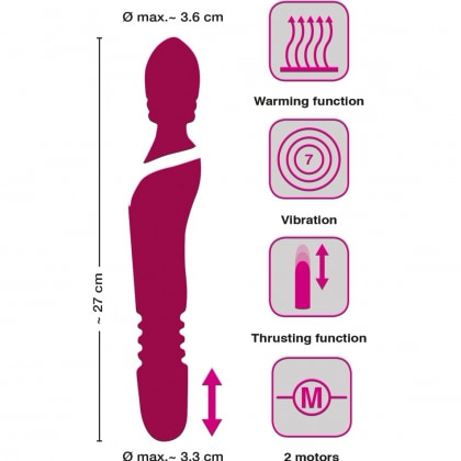 Vibrator Javida Warming And Thrusting Roșu