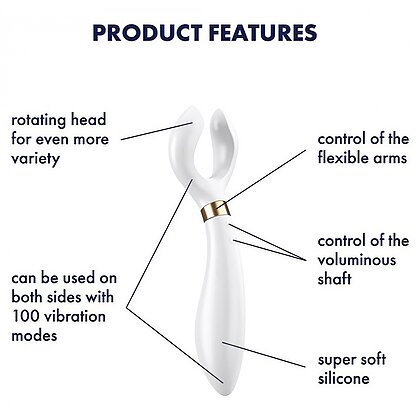 Vibrator Pentru Cuplu Multifun 3 Alb