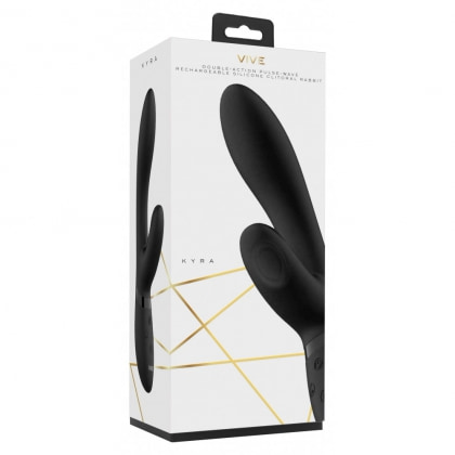 Vibrator Rabbit Kyra Pulse cu Două Motoare 21,3 cm Negru