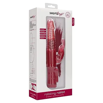 Vibrator Rotating Rabbit Roșu