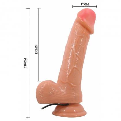 Vibrator Rotativ Barbara Ken 8.3 cm, cu Ventuză
