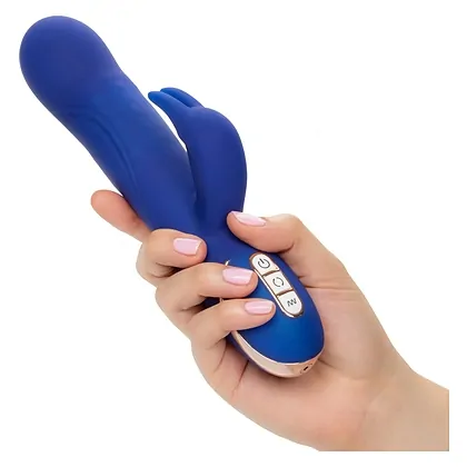 Vibrator Silicone Rotating Rabbit Albastru