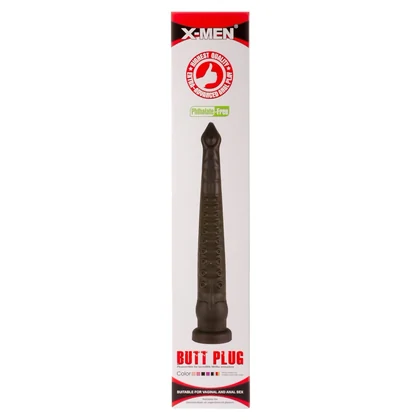 X Men Plug Anal PVC Negru cu Ventuză, 59 cm, Stimulare