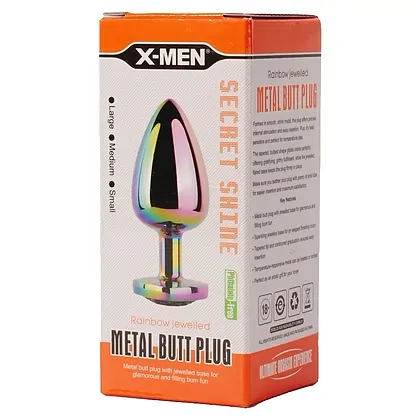 X-MEN Secret Shine Metal Anal Plug Rainbowheart S Multicolor