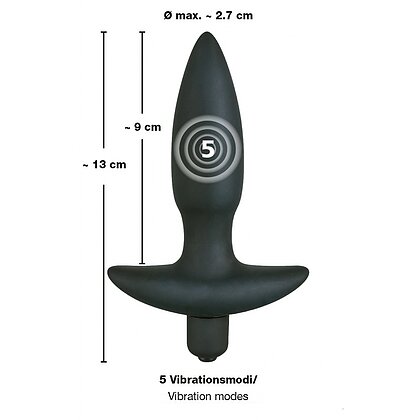 You2Toys Plug Anal Mic Negru 5 Viteze silențios