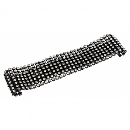 Zgardă Rhinestone Choker Negru