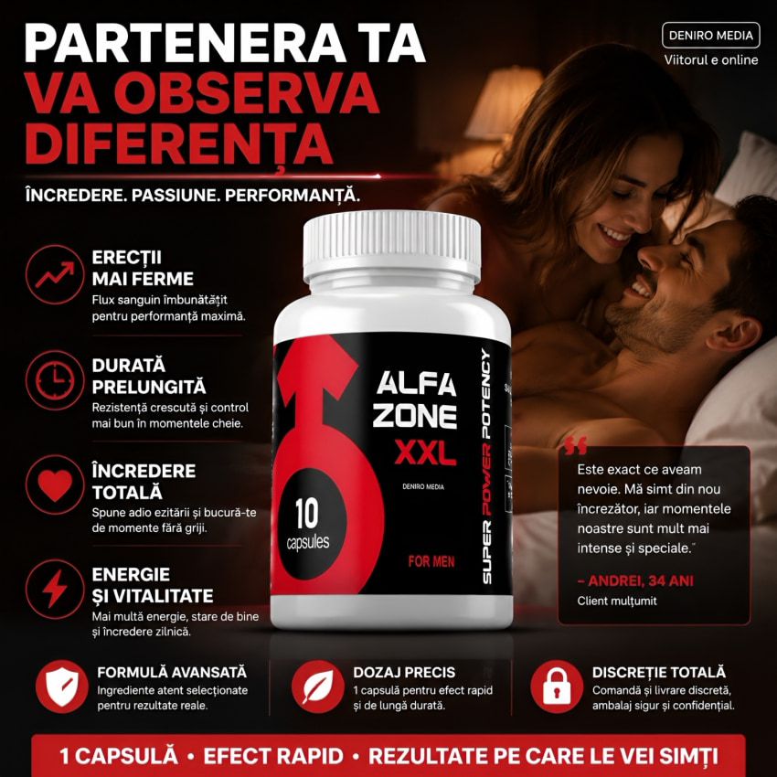 Pastile Vigoare ALFA ZONE XXL 10 capsule