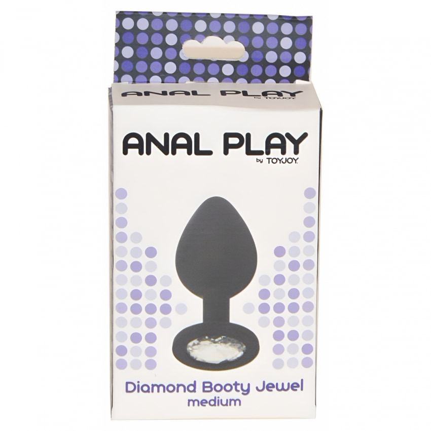 Anal Plug Diamond Jewel Medium Negru