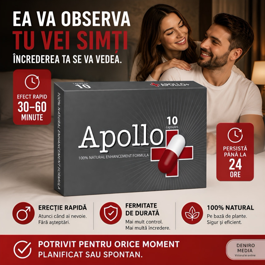 Apollo Plus 10 Capsule Pe Bază De Vegetale Pentru Potență