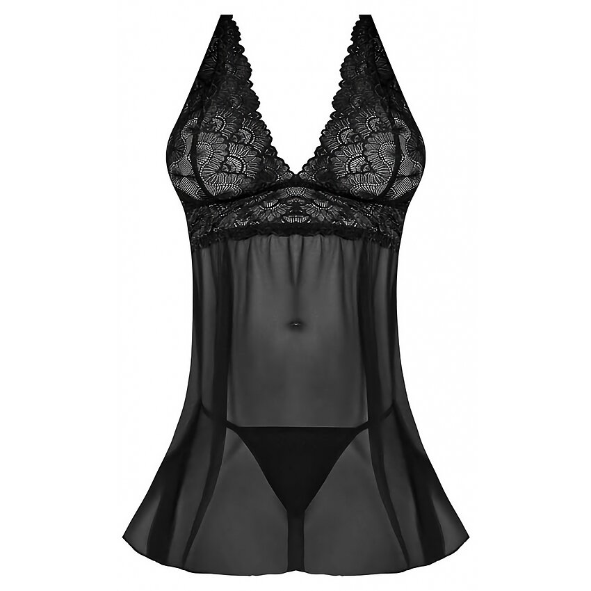 Babydoll Magic Silk Fly Away Negru L-XL