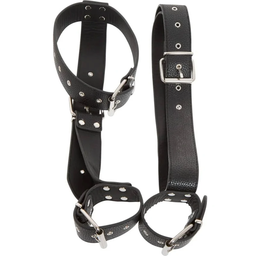 Bad Kitty Set Guler + Cătușe Reglabile Mâini Talie Negru