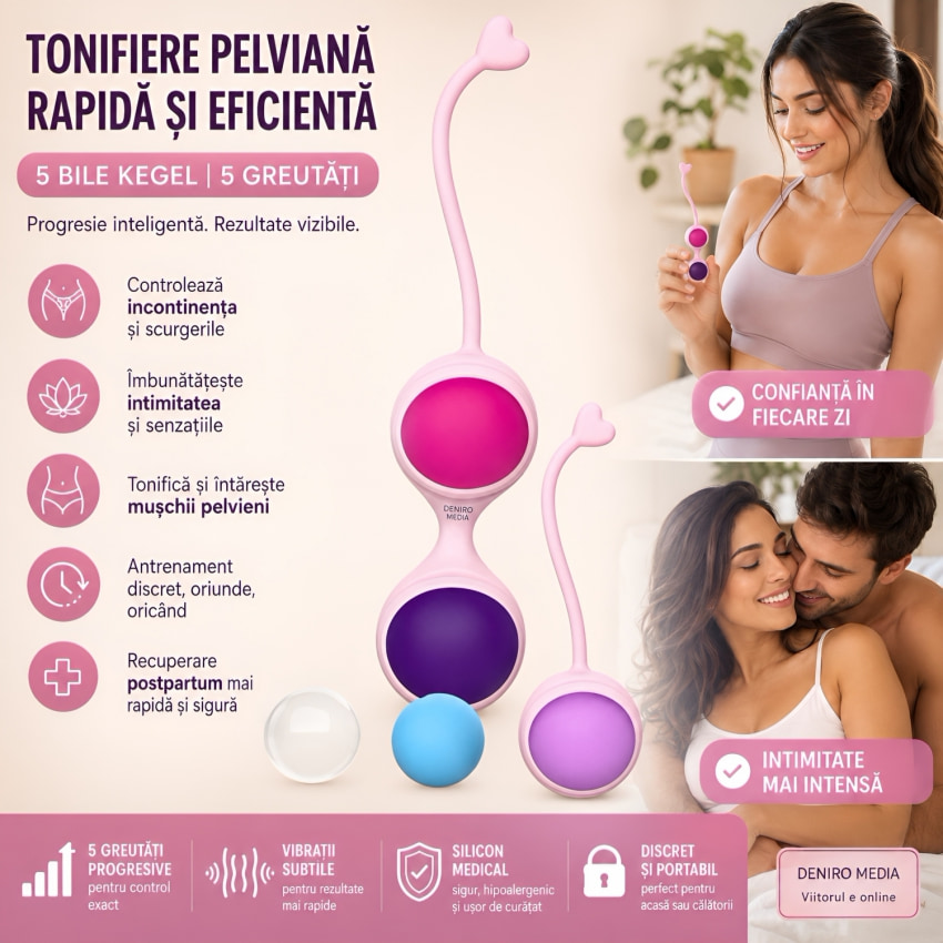 Beautiful Kegel Set: 5 Bile Vaginale Progresive, Discrete Multicolor