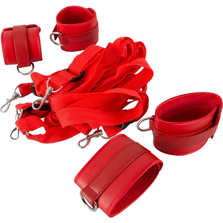 Bed Restraint Set Bad Kitty Roșu