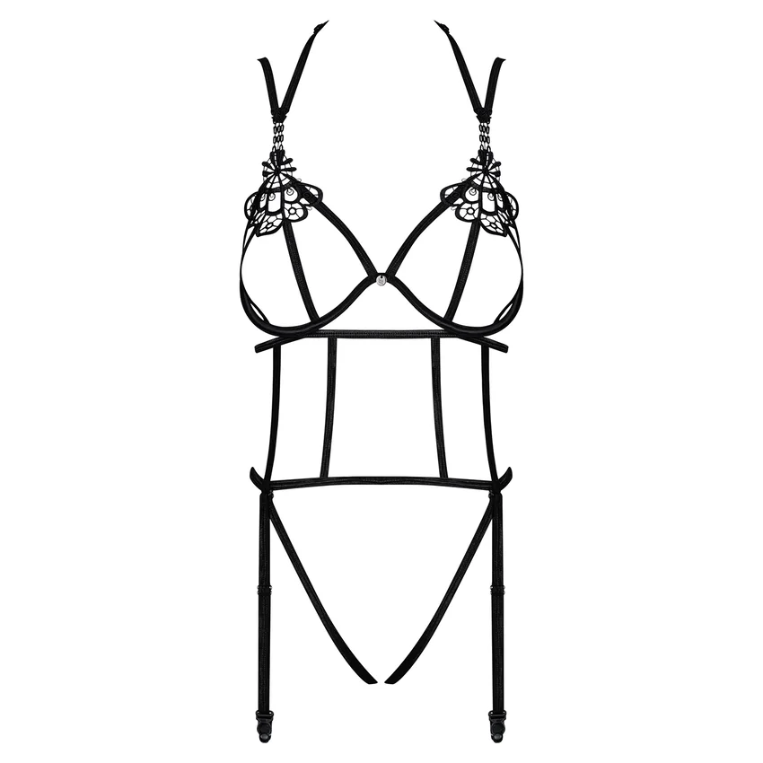 Body Decupat Obsessive Badossa Negru L-XL