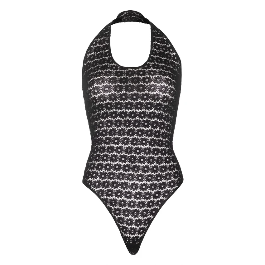 Body Leg Avenue Lace Snap Linda Negru XS-L