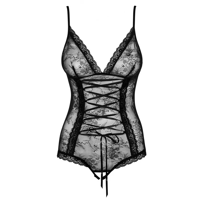 Bodysuit Cu Model Obsessive Slevika Negru S-M
