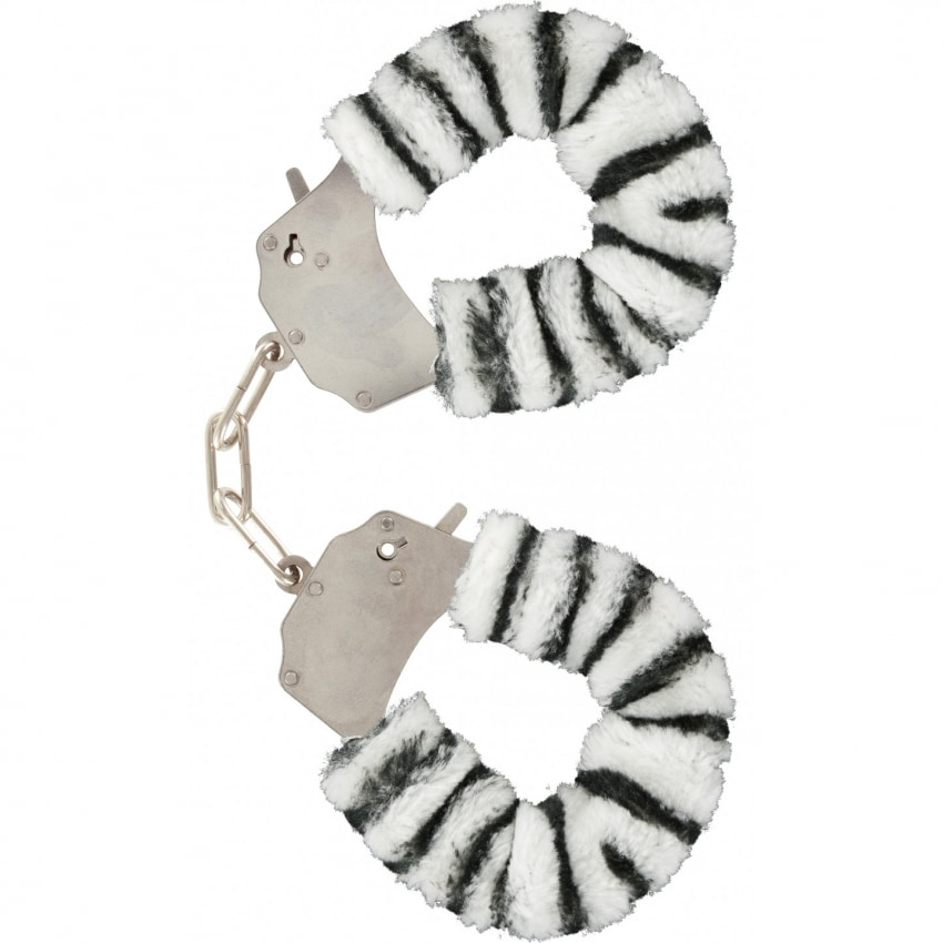 Cătușe Furry Fun Zebra Plush Alb