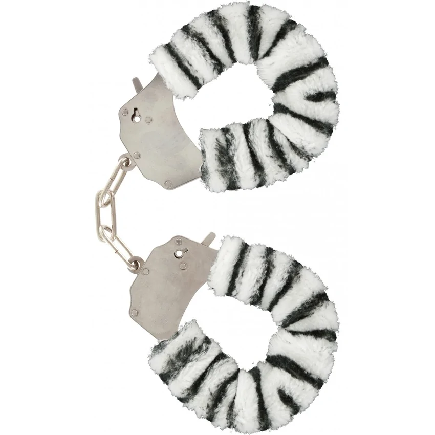 Cătușe Furry Fun Zebra Plush Alb