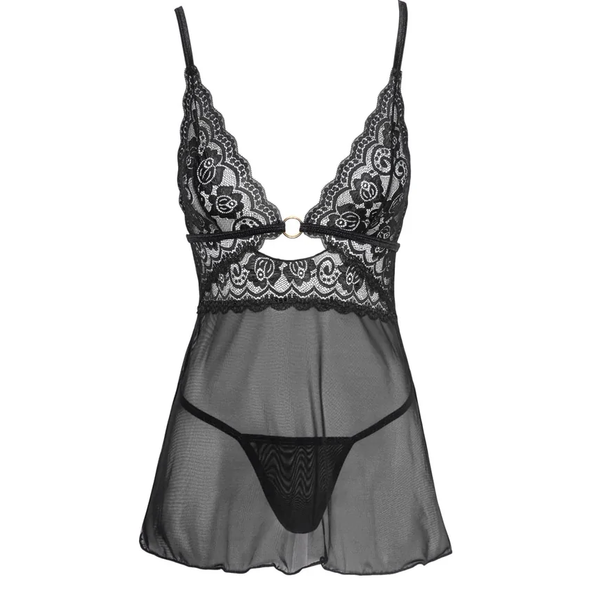 Chemise Cottelli Collection Transparent Fun Negru L
