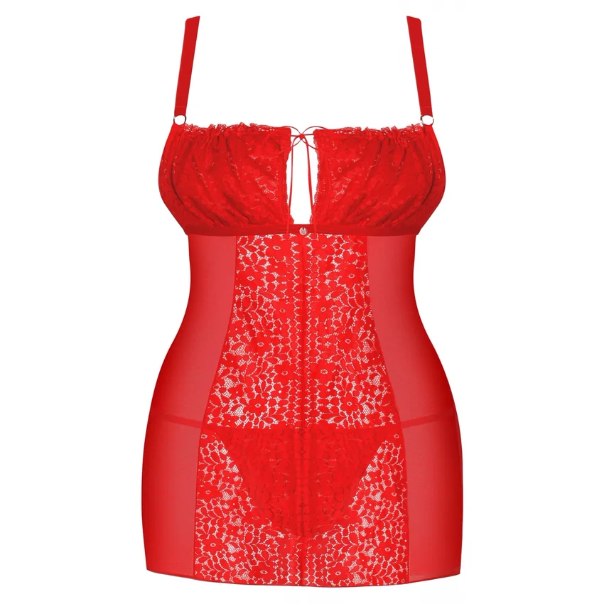 Chemise Obsessive Blossmina Roșu 4XL-5XL