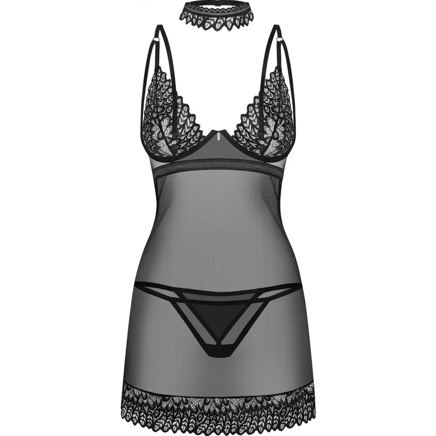 Chemise Obsessive Donarella Negru XL-2XL