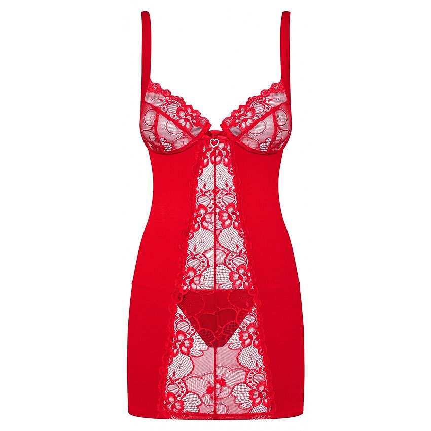 Chemise Obsessive Heartina Roșu 2XL