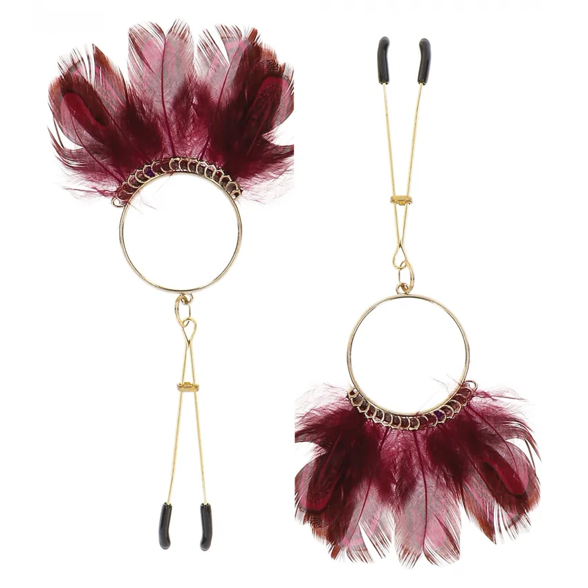 Cleme Sfârcuri Tweezers With Feathers Auriu