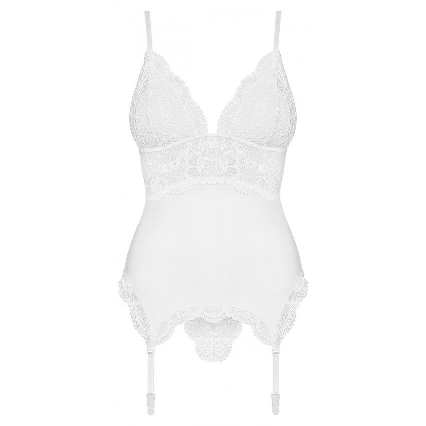 Corset Alb Elegant Obsessive 810-COR S-M