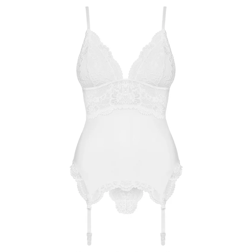 Corset Alb Elegant Obsessive 810-COR S-M